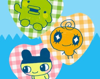 Tamagotchi Heisei Retro Heart Button Badge/Pins