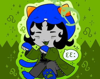 Nepeta Homestuck 3”5 Acrylic Epoxy Keychain