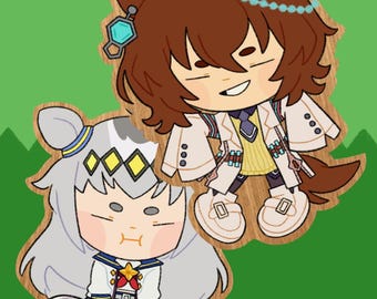 UmaMusume Agnes Tachyon and Oguri Cap 2” Wooden Charms