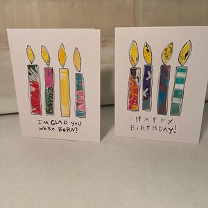 Happy Birthday / froh, dass du geboren bist Karte / Original handgemachte Grußkarte, innen leer
