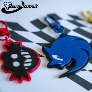 Sonic Schlüsselanhänger, Sonic the Hedgehog Charakter Logo Silhouette Schlüsselanhänger