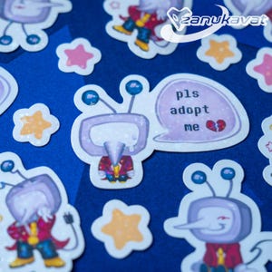 Tenna Deltarune Mini Stickers, 2" Holographic and Matte, Holo Rainbow Iridescent Sparkle Stars Vinyl Stickers