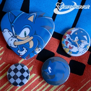 Sonic the Hedgehog Pin Button, Sonic Pin Button Set