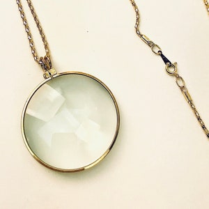 Collar con lupa de oro o plata con monóculo, cadena de joyería estilo steampunk náutico, regalo para novia, mejor amiga o madre