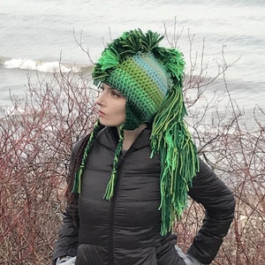 CUSTOM COLORS Your Choice Ombre Mohawk Hat Extreme Style boyfriend gift Warm Winter Trapper Girlfriend Present image 1