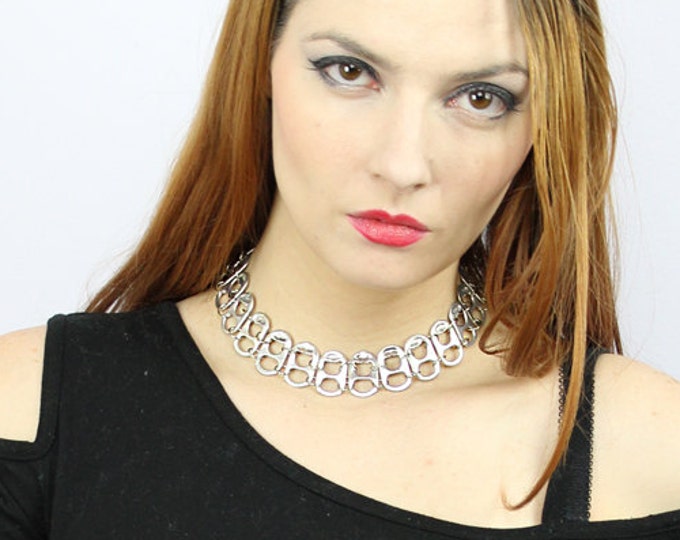 Chainmaille  Pop Tab Choker  Statement Necklace