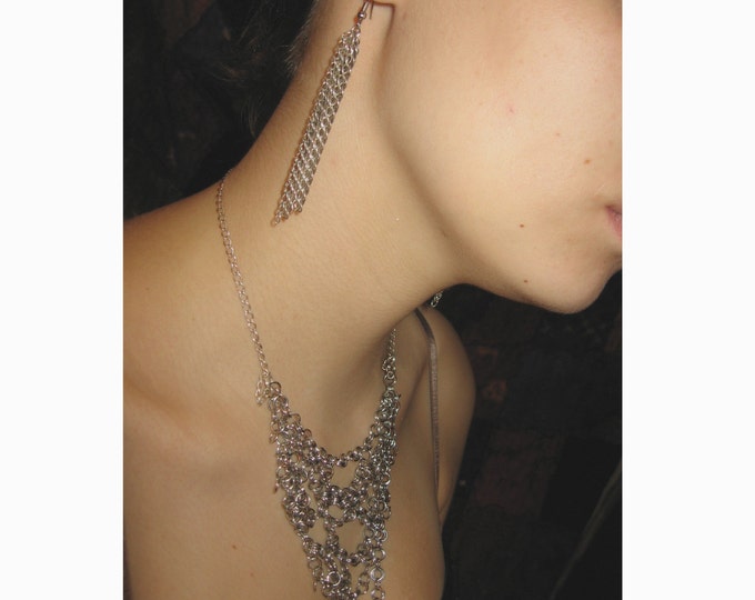 Silver Chain Dangle Earrings Gifts for Her Jewelry For Daughter Sister Mom Best Girl Friend  Wife Wedding Idea Boho Chic Fashion