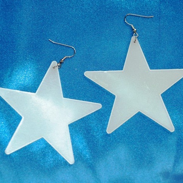 Glowing Star Earrings  Medium size Celestial Outer Space Astronomy Statement Earrings