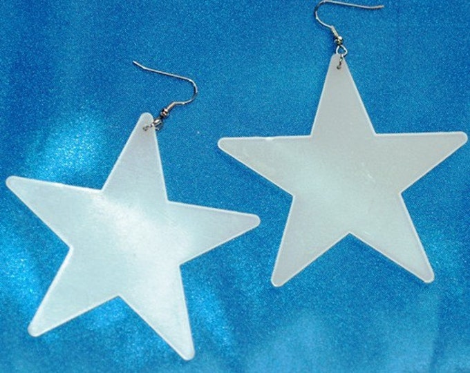 Glowing Star Earrings  Medium size Celestial Outer Space Astronomy Statement Earrings