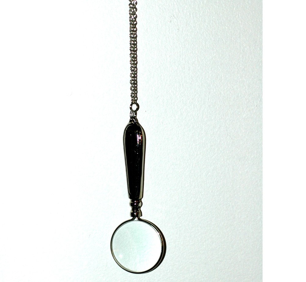 Magnifying Glass Necklace, Detective Gift, Cute Charm Jewelry