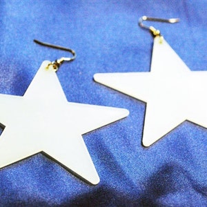 Glowing Star Earrings  Medium size Celestial Outer Space Astronomy Statement Glow in the Dark
