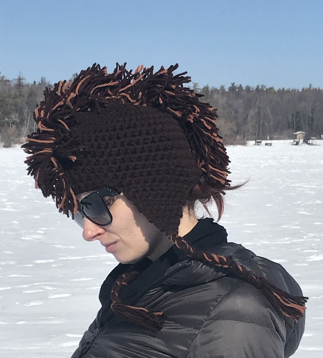 Brown Mohawk Earflap Hat Crochet Handmade Boyfriend Gift - Etsy