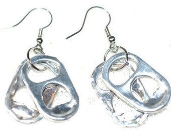 Soda Tab Silver Earrings