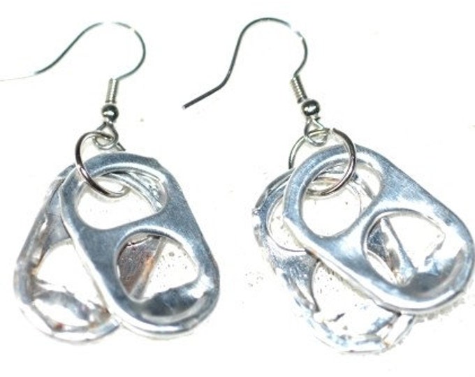 Soda Tab Silver Earrings