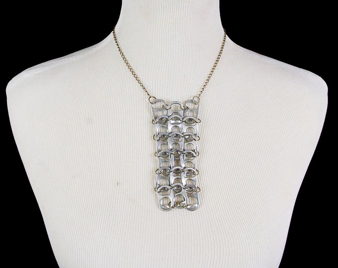 Vertical Rectangle Pop Tab  Necklace