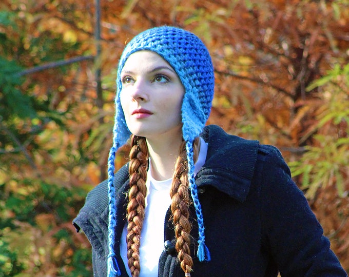 CUSTOM COLORS Fade Ombre Ear Flap Hat Color Gradient One of a Kind Crochet Gift