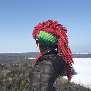 CUSTOM COLORS Your Choice Ombre Mohawk Hat Extreme Style boyfriend gift Warm Winter Trapper Girlfriend Present image 7