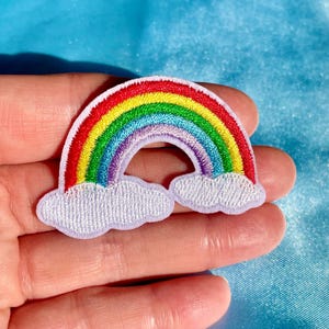 Rainbow and Cloud Large Iron on Patch