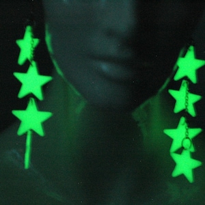 Glowing Star Dangle Earrings: Celestial Statement Jewelry