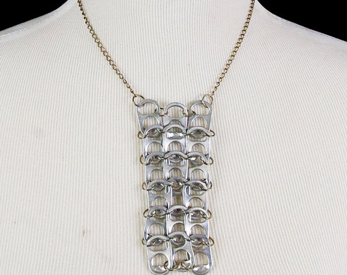 Vertical Rectangle Pop Tab  Necklace