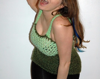 SALE-Green Crochet Tank Top