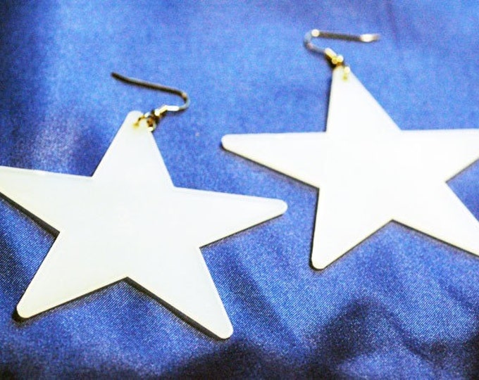 Glowing Star Earrings: Handmade Raver Cyber GLOW Jewelry