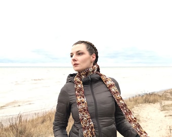 Brown Scarf  Earthy Long and Soft  Handmade Christmas Gift for Men and Women