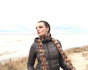 Brown Scarf  Earthy Long and Soft  Handmade Christmas Gift for Men and Women