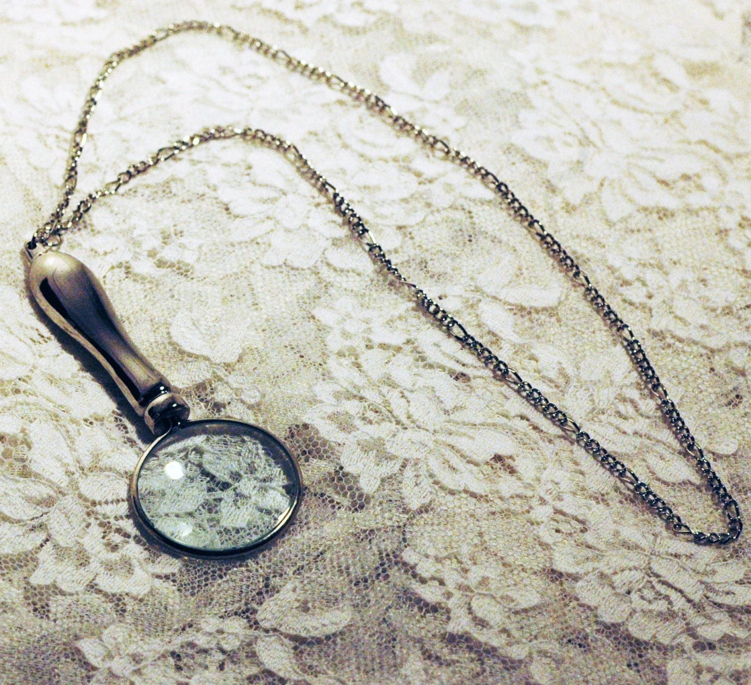 Magnifying Glass Necklace Great Gift for Reading Aide Grandmother or