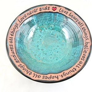 Pottery wedding gift, Ceramic blessing bowl, Personalized wedding gift In stock 516 WB image 2