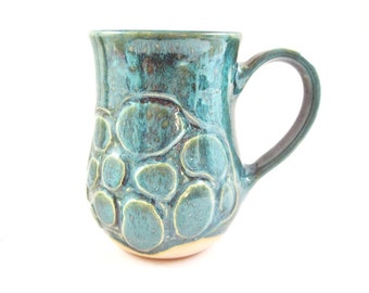 Jumbo Pottery Mug, 28 oz ceramic coffee mug, Seafoam green - In stock TBMC-02