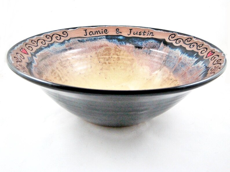 Personalized pottery wedding bowl rustic wedding gift Etsy