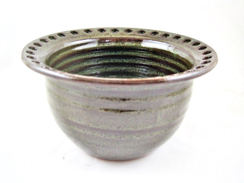 Handmade pottery Jewelry Bowl, Smart solution for earring organization, A functional gift idea for mother's day Bowl-Olive brown