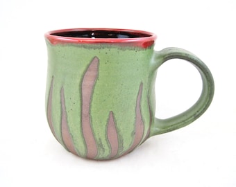 20 oz. pottery mug, handmade ceramic coffee mug, Large seaweed green mug - In stock A-3 SW