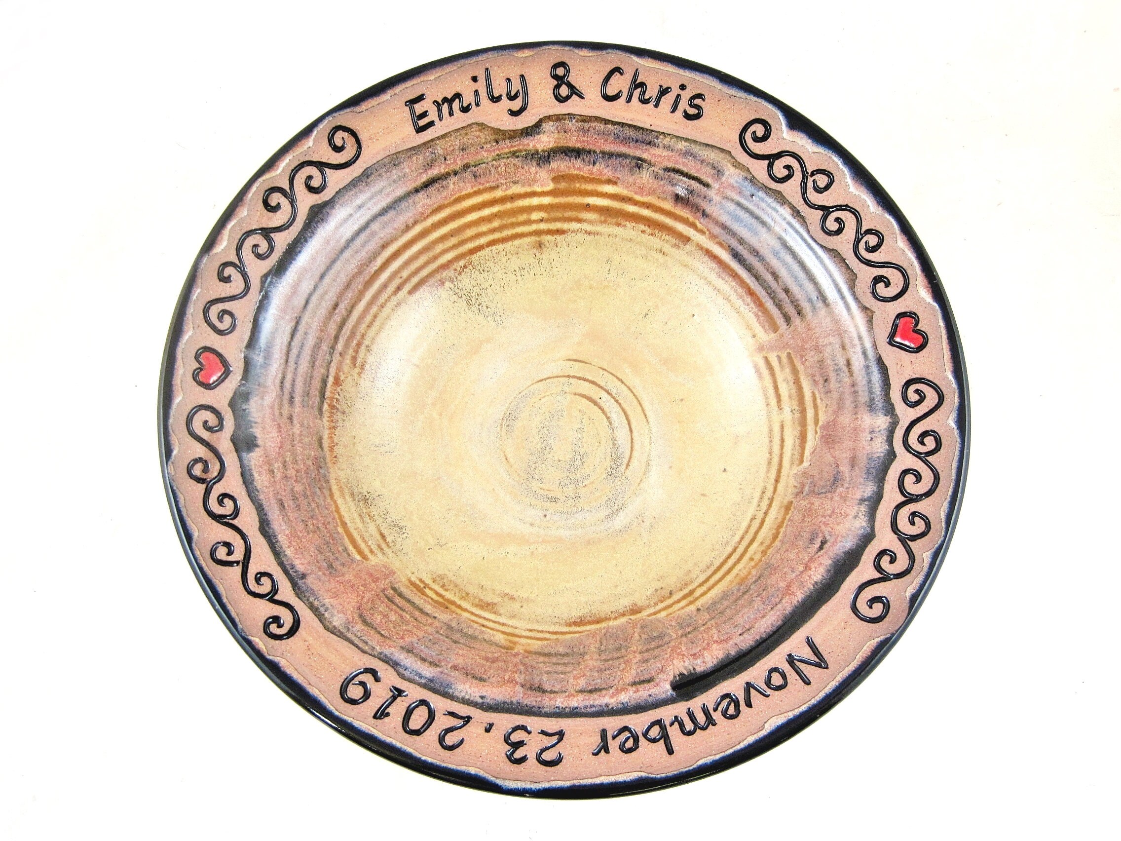 Personalized pottery wedding bowl with custom engraving 2 | Etsy