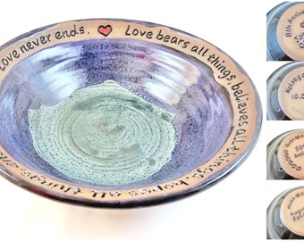 Personalized pottery bowl for Anniversary gift