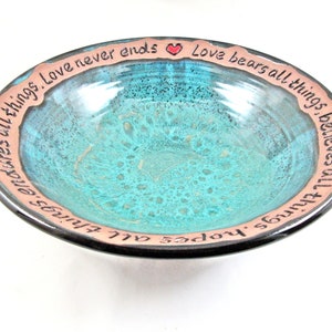 Pottery wedding gift, Ceramic blessing bowl, Personalized wedding gift In stock 516 WB image 4