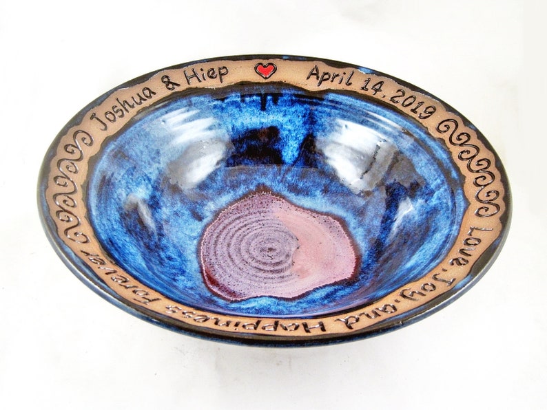 Personalized Wedding bowl Ceramic wedding gift for the new Etsy