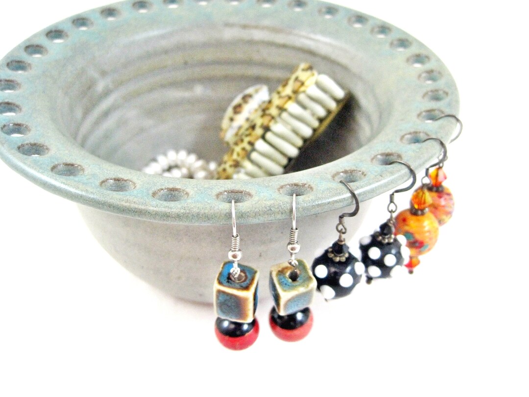 Christmas Gift Idea Pottery Earring Holder Jewelry Organizer Etsy