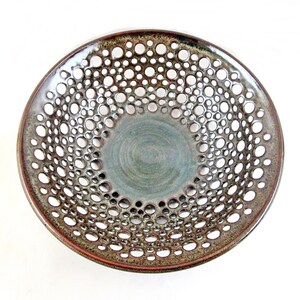 Handmade Pottery Fruit Bowl With Cut-out Design for Fresh Fruits Unique