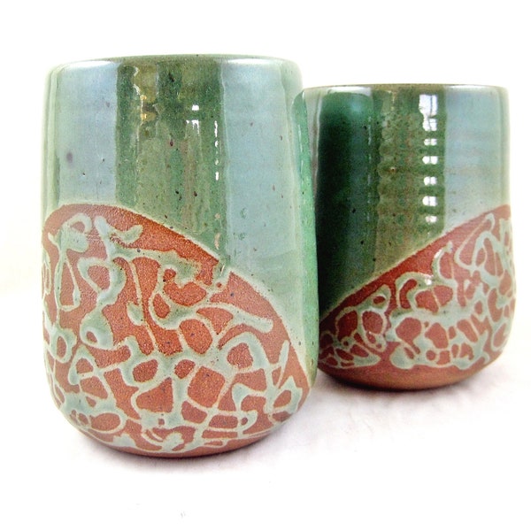 Stoneware pottery mugs, Set of 2 - In stock  (GTC04,05)