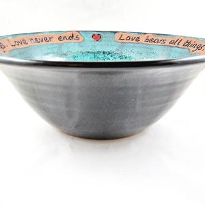 Wedding bowl pottery, Wedding bowl ceramic, Personalized wedding blessing bowl gift idea for the new couple image 9