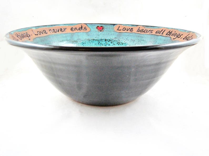 Wedding bowl pottery, Wedding bowl ceramic, Personalized wedding blessing bowl gift idea for the new couple image 9