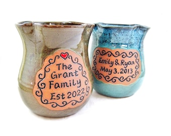 Family established Gift Personalized pottery vase, Gift idea for Wedding Anniversary Housewarming