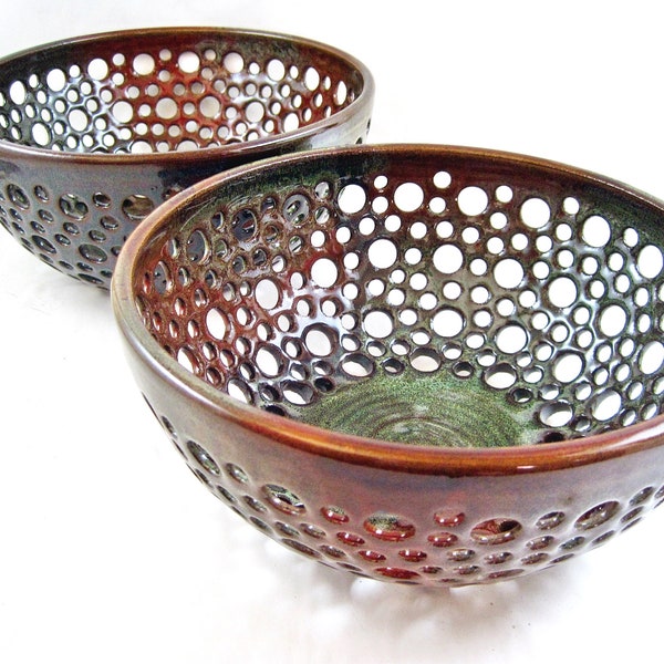 Pottery fruit bowl, handmade ceramic home decor - In stock