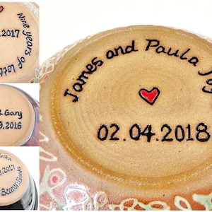 Wedding bowl pottery, Wedding bowl ceramic, Personalized wedding blessing bowl gift idea for the new couple image 3