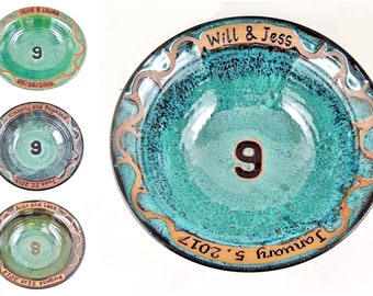 Ninth Wedding Anniversary Pottery Bowl 9th Anniversary Gift - Etsy
