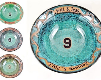 Personalized Pottery Anniversary gift for the 9th wedding anniversary