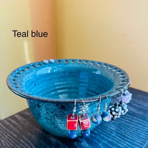 Handmade pottery Jewelry Bowl, Smart solution for earring organization, A functional gift idea for mother's day image 4
