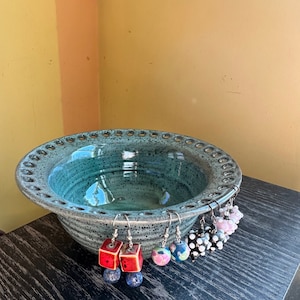Handmade pottery Jewelry Bowl, Smart solution for earring organization, A functional gift idea for mother's day image 8